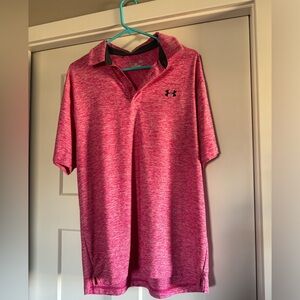 Men’s large pink heather Under Armour polo